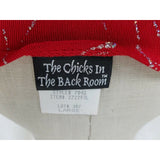 Vintage The Chicks in the Back Room Stretch Top Tunic Shirt Womens L Red Glitter