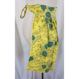 Vintage Pine Tree Pinecone Yellow Green APRON Mid Century Textile Cotton 1950s