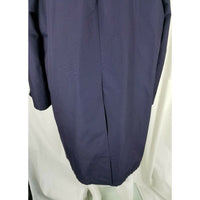 Sears Deep Pile Fur Insulated Trench Coat Mens 44 Removable Zip Liner Navy Blue