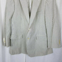 David Wood Southwick Blue Seersucker Pinstripe Blazer Sport Coat Jacket Mens 47