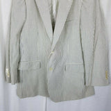 David Wood Southwick Blue Seersucker Pinstripe Blazer Sport Coat Jacket Mens 47