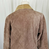 Bushwacker Quilted Pig Suede Leather Equestrian Riding Bard Barn Coat Womens L