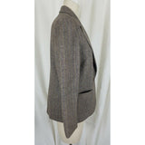 Vintage David Craig Wool Mottled Tweed Pinstriped Blazer Jacket Womens 12 Tan