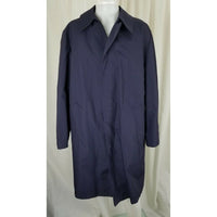 Sears Deep Pile Fur Insulated Trench Coat Mens 44 Removable Zip Liner Navy Blue