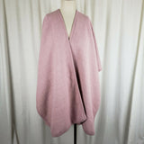 Modena Vegan Faux Wool Reversible Wrap Shawl Poncho Cape Womens OS Pink Tan