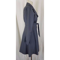 Vintage Plaza South Belted Tie Fit & Flare Dress Trench Coat Womens 10 Gray USA