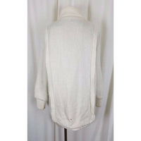 Carlisle Couture White Long Zip Up Cardigan Knit Sweater Jacket Coat Womens S