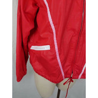 Vintage Weather Tamer Striped Flannel Lined Red Windbreaker Jacket Womens 10 USA