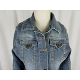 Riders Copper Collection Factory Distressed Jean Denim Trucker Jacket Womens M