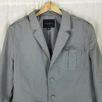 Structure Gray Safari Field Jacket Style Blazer Sportcoat Jacket Mens L 3 Button