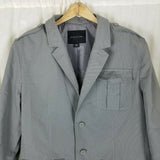 Structure Gray Safari Field Jacket Style Blazer Sportcoat Jacket Mens L 3 Button