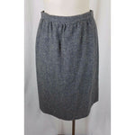 Vintage Lindsey Blake Tiny Checked Plaid Wool Tweed Midi Skirt Womens 12 1960s