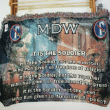 MDW It Is The Soldier Stay Army Military Custom Woven Tapestry Throw Cotton USA