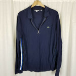 Vintage Lacoste 1/4 Zip  Stretch Sides Racing Stripes Long Sleeve Shirt Mens XL