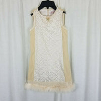 Miss Blumarine Velvet Metallic Fur Jeweled Dressy Dress Girls 8 Italy Flapper