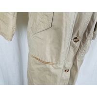 Vintage Eddie Bauer Canvas Long Safari Flannel Lined Trench Coat Womens S Khaki