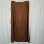 Chestudio Vegan Faux Leather Microsuede Long Maxi Peasant Boho Skirt Womens 10