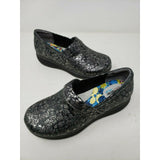 SoftWalk Grey's Anatomy Meredith Black Metallic Leather Clogs Shoes Women's 6 W