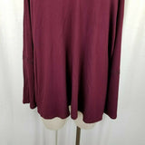 Lysse Plus Ainsley Crochet Trim Choker Top Shirt Tunic Blouse Womens 3X Currant