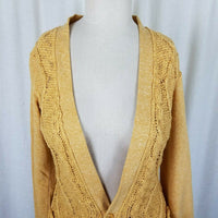 Evy's Tree The Chloe Curry Knit Long Sweater Cardigan Coat Womens XS Coatigan