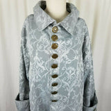 Funhouse NYC Gothic Steampunk Scroll Military Swing Coat Womens L Rocker Pirate