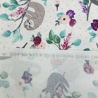 Sloths in Floral Crowns Brother Sister Design Studio Fabric 1 yard B94-PP-P32