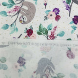 Sloths in Floral Crowns Brother Sister Design Studio Fabric 1 yard B94-PP-P32