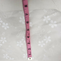 White Floral Organza Fabric Spool Roll Tulle Ribbon See Through Mesh Yardage