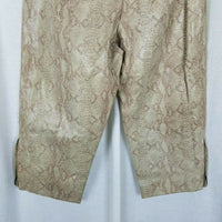 Dimension New York Snakeskin Print Leather Capri Peddle Pusher Pants Womens 8