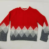 Vintage St Michael Orlon Acrylic Knit Pullover Argyle Sweater Red Baby Boys 2T