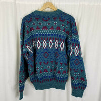 Vintage Le Tigre Diamond Mohair Look Geometric Knit Sweater Mens L 80s 90s