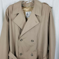 Misty Harbor Insulated Double Breasted Belted Trench Coat Mens 40L Zip Out Liner