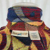 Travel Smith Woven Abstract Tapestry Blazer Jacket Womens S Art to Wear Striped