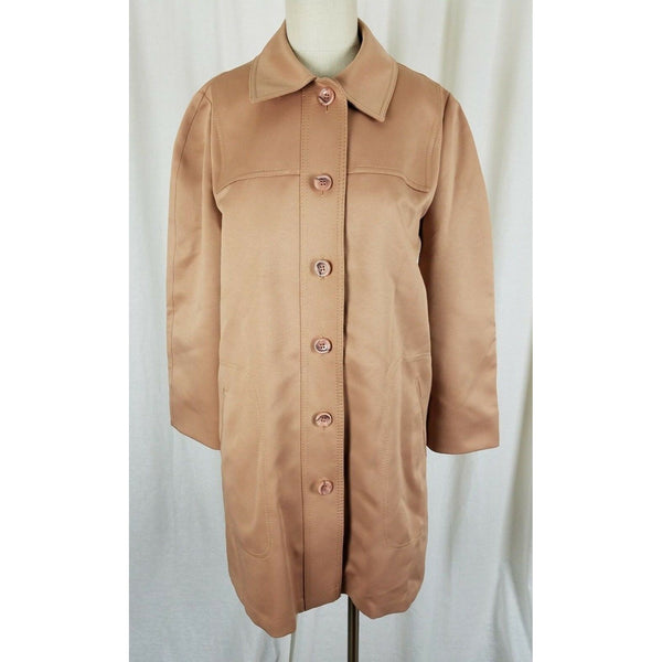 Vintage London Fog Maincoats Textured Polyester Trench Coat Womens 10 USA 60s