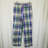 Vintage Lady Halrin Indian Bleeding Madras Plaid Slacks Pants Womens 27 S India