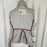 Gap Pinstriped Cropped Denim Blue Jean Trucker Jacket Womens XS Railroad Stripes