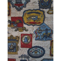 Vintage Colonial Primitive American Craftsman Waverly Bonded Fabric 48.5 x 67.5