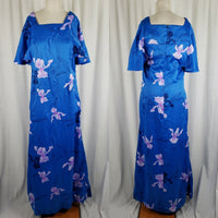 Paradise Isle Long Maxi Hawaiian MuuMuu Sun Dress Womens L Vintage 70s