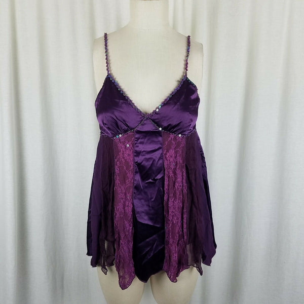 Wet Seal Handkerchief Silk Lace Sexy Flowing Cami Camisole Top Womens S Boho