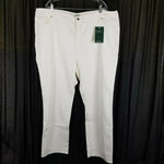 LL Bean 1912 Classic Fit White Denim Jeans Womens 26W NWT Plus Size Sea Salt