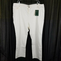 LL Bean 1912 Classic Fit White Denim Jeans Womens 26W NWT Plus Size Sea Salt