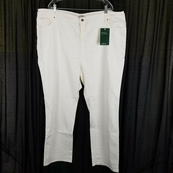LL Bean 1912 Classic Fit White Denim Jeans Womens 26W NWT Plus Size Sea Salt