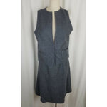 Vintage Handmade 1950s Wool Tweed Mod Dress Vest Jacket Skirt Suit Womens M Gray