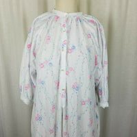 Vintage Sears Fashion Place Prairie Floral Flannel Nightgown Nightie Womens S