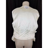 Vintage Andrew Harvey Collarless Floral Brocade Blazer Jacket Womens 8 USA Ivory