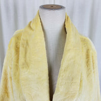 Cuddledown Soft Yellow Fleece Shawl Collar Bed Jacket Cropped Robe Womens XXL