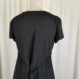 Motherhood Maternity Little Black Faux Wrap Pleated Gathered Dress Womens M NWT