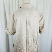 J.Jill Tan Chambray Denim Jean Tunic Sack Shirt Dress Womens XL Pet Cotton Khaki
