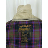 Vintage Eddie Bauer Canvas Long Safari Flannel Lined Trench Coat Womens S Khaki
