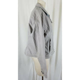 LL Bean Sunwashed Gray Canvas Zip Up Short Barn Coat Denim Jean Jacket Womens L